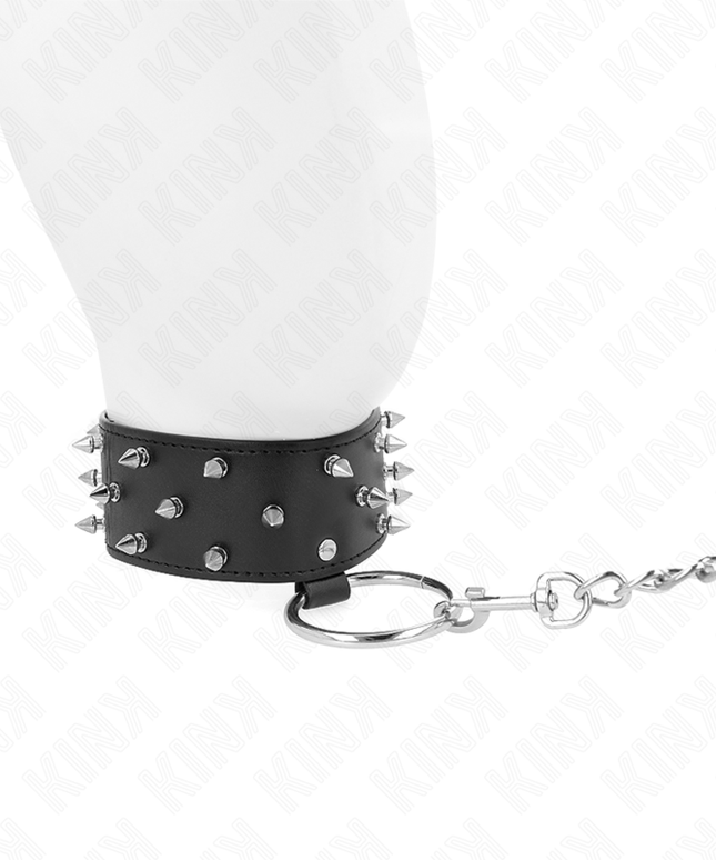 KINK - COLLANA CON GUINZAGLIO 65 CM CON BORCHIE IN ARGENTO MODELLO 5 REGOLABILE 36-43 CM X 5 CM