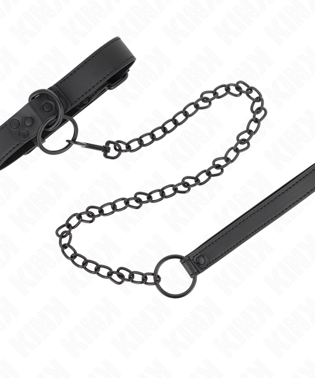 KINK - COLLARE CON GUINZAGLIO SCURO 65 CM REGOLABILE 37-54 CM X 3 CM