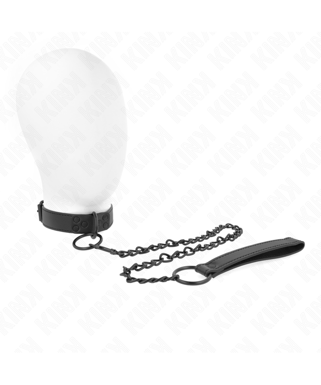 KINK - COLLARE CON GUINZAGLIO SCURO 65 CM REGOLABILE 37-54 CM X 3 CM