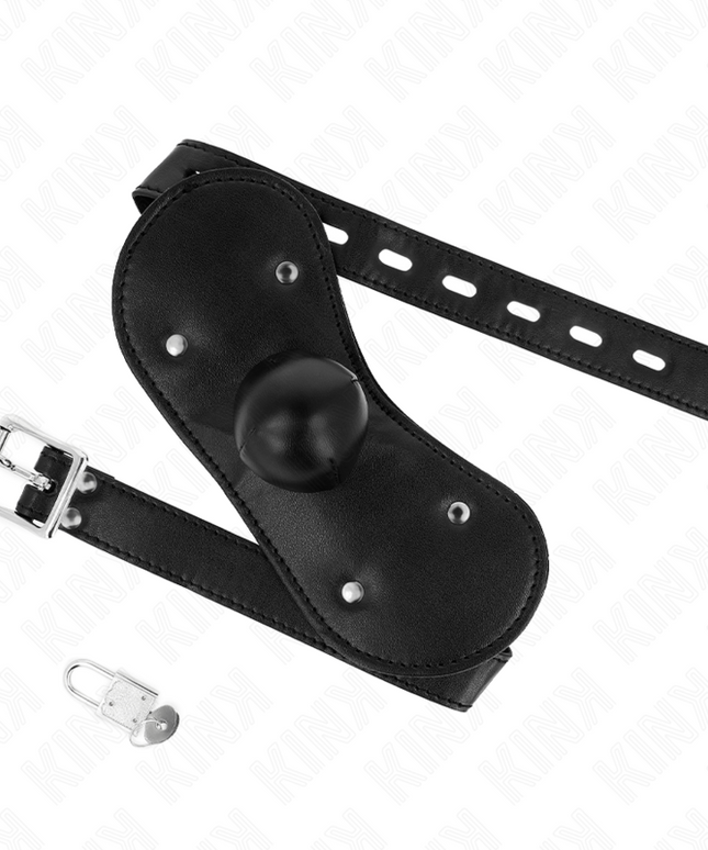KINK - MASCHERA BOCCA BALL GAG CON SERRATURA REGOLABILE 42-60 CM