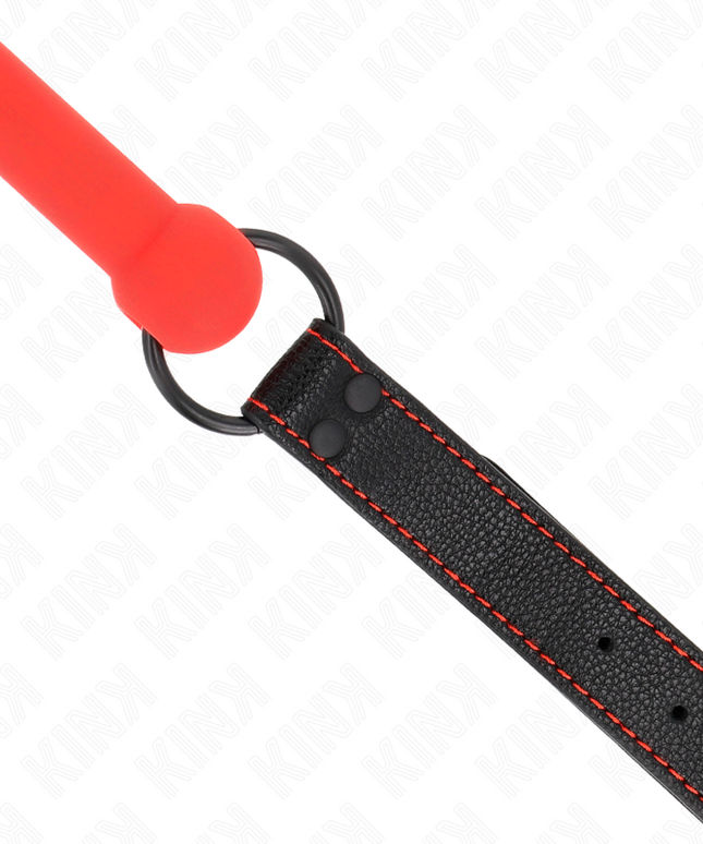 KINK - BONE GAG CON CINTURINO IN SIMILPELLE ROSSO REGOLABILE 41-57 CM