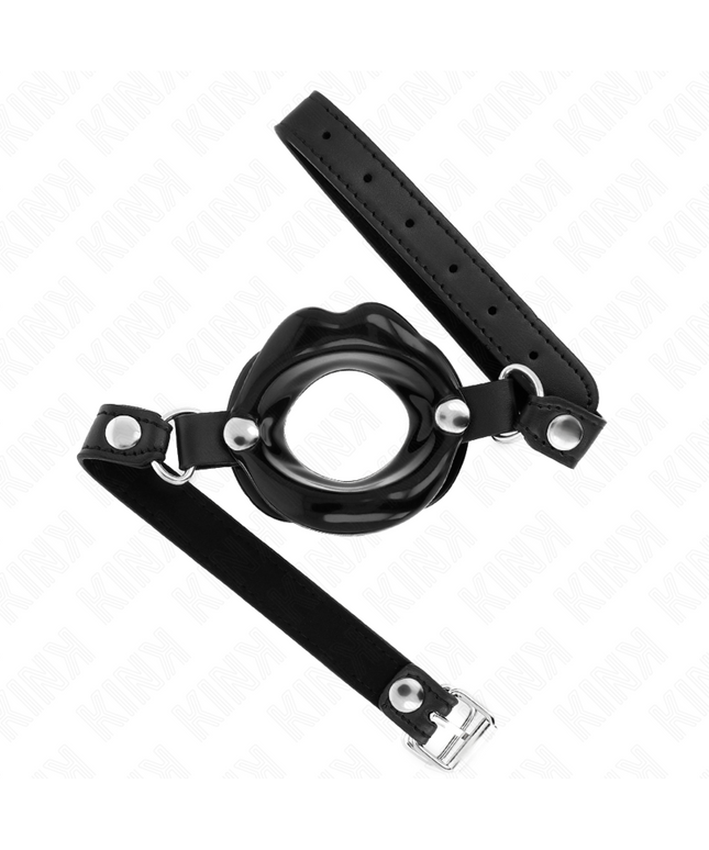 KINK - BAVAGLIO LIP 8 CM CON CINTURINO IN SIMILPELLE NERA 63 x 2 CM REGOLABILE 39-58 CM