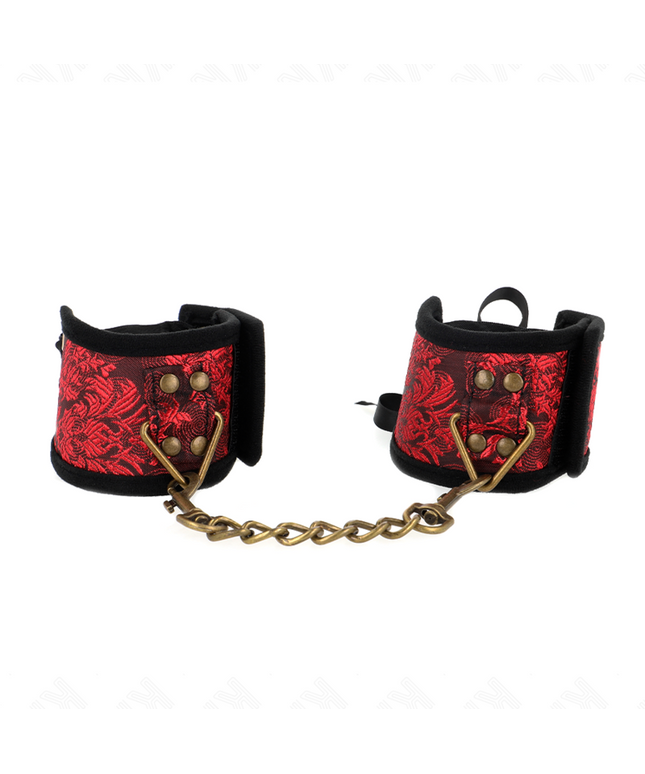 KINK - RESISTENZA DA POLSO SCANDALO DETTAGLI IN PIZZO ROSSO-NERO 24,5 CM X 6,5 CM