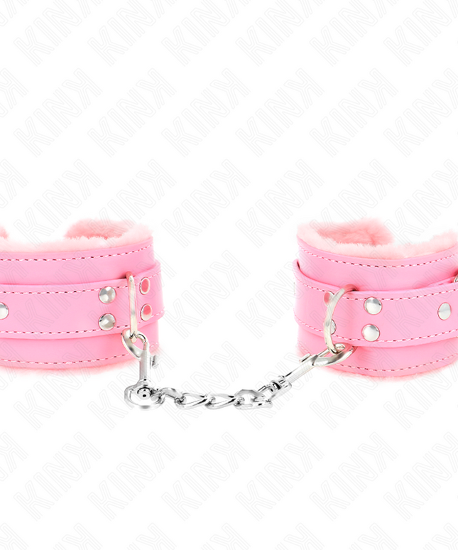 KINK - RESISTENZA DA POLSO IMBOTTITA IN PELLICCIA ROSA CON CINTURA ROSA REGOLABILE 17-29 CM X 6 CM