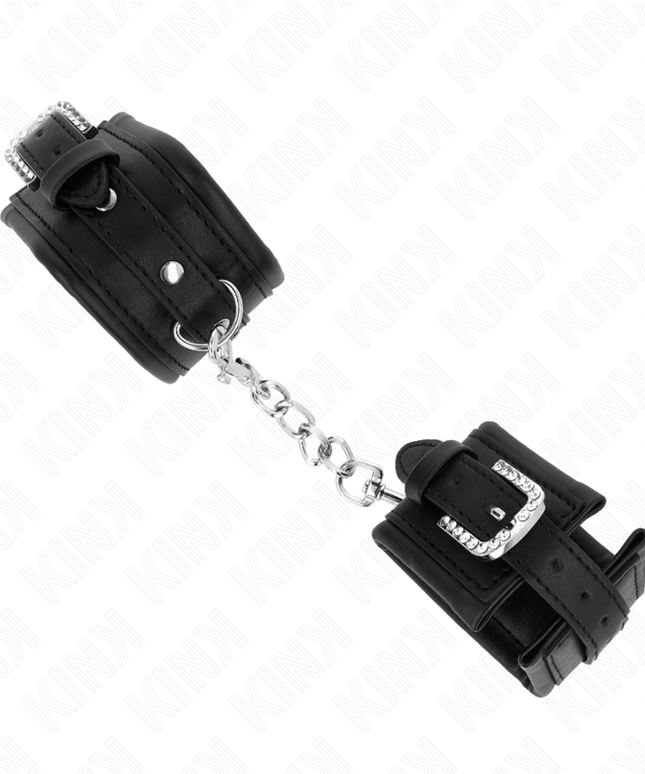 KINK - POGGIPOLSO CON FIBBIA STRASS NERO REGOLABILE 25-32 CM X 5,5 CM