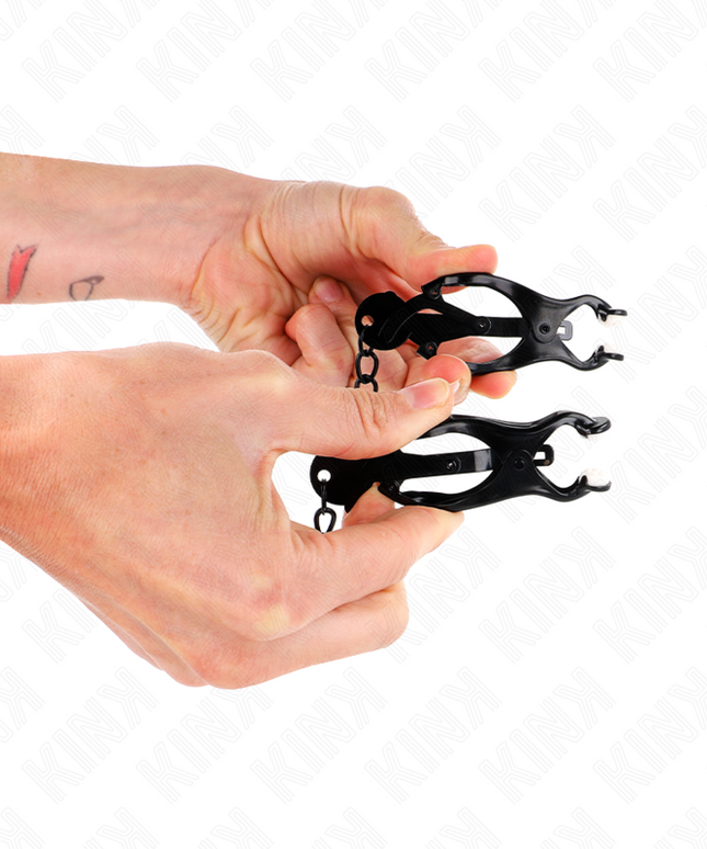 KINK - PINZE PER CAPEZZOLI TRIFOGLIO GIAPPONESE CON CATENA NERA 30 CM