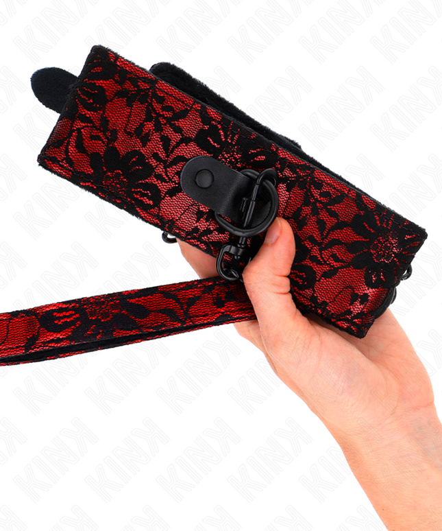 KINK - COLLANA IN PIZZO CON CINTURA CON CINTURA IN VERA PELLE 105 CM / 44 X 5,5 CM