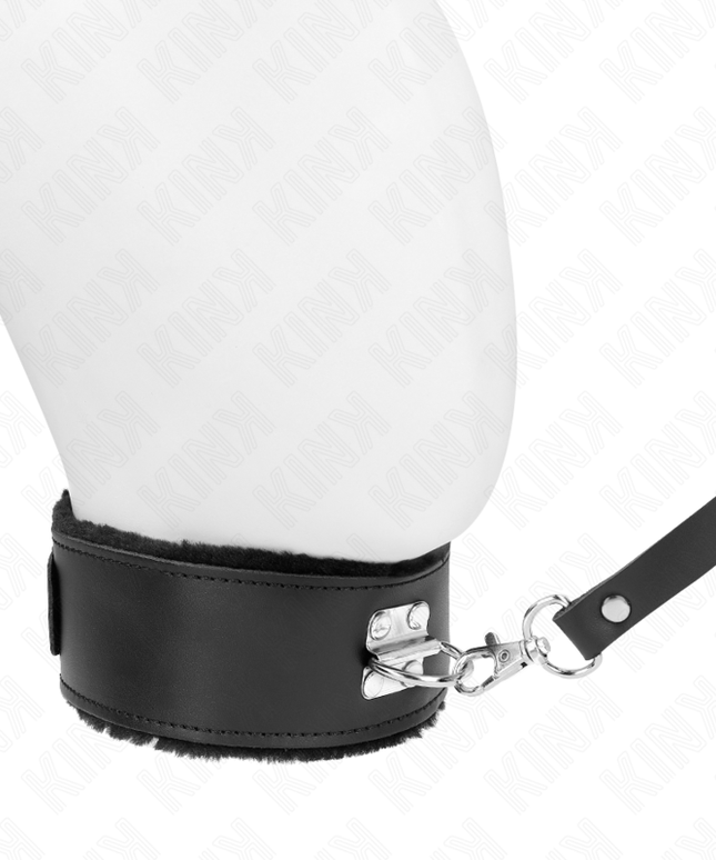KINK - COLLANA CON CINTURA 116 CM CON CINTURINO IN PELLE NERA REGOLABILE 40-48 CM X 6 CM