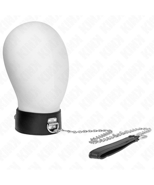 KINK - COLLANA CON CINTURA 65 CM CON CINTURINO LARGO NERO REGOLABILE 33,5-41 CM X 5 CM