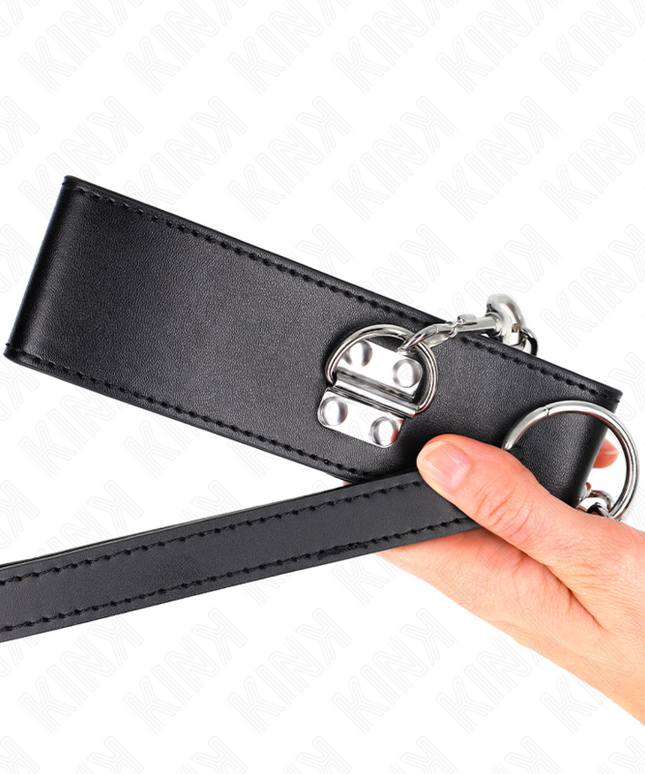 KINK - COLLANA CON CINTURA 65 CM CON CINTURINO LARGO NERO REGOLABILE 33,5-41 CM X 5 CM