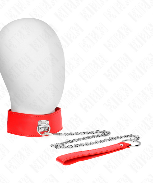 KINK - COLLANA CON CINTURA 65 CM CON LARGO CINTURINO ROSSO REGOLABILE 33,5-41 CM X 5 CM