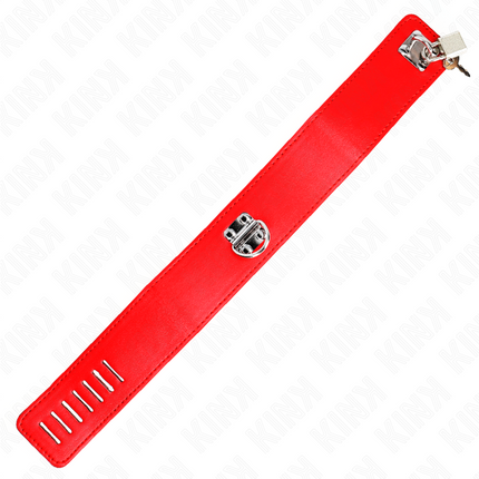 KINK - COLLANA CON CINTURA 65 CM CON LARGO CINTURINO ROSSO REGOLABILE 33,5-41 CM X 5 CM