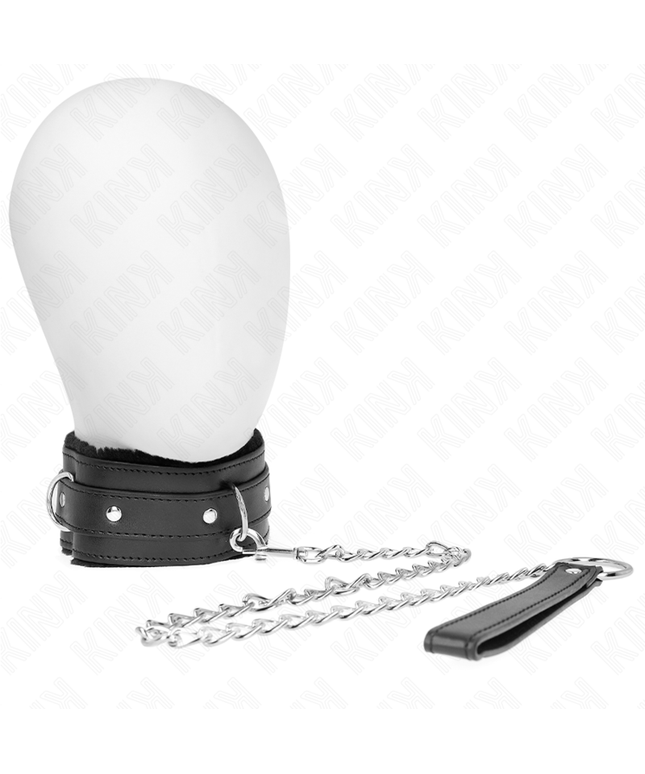 KINK - COLLARE CON GUINZAGLIO 65 CM CON RESTRIZIONI NERO 36-42 CM X 5,5 CM