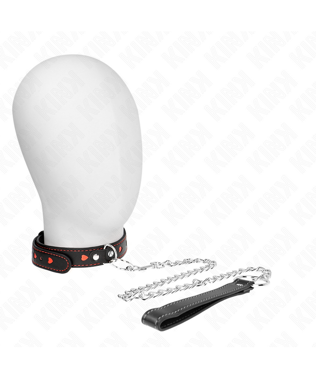 KINK - COLLANA CON CINTURINO 65 CM DETTAGLI CUORE 52,5 X 2,5 CM
