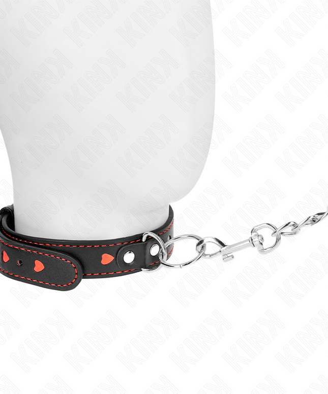 KINK - COLLANA CON CINTURINO 65 CM DETTAGLI CUORE 52,5 X 2,5 CM