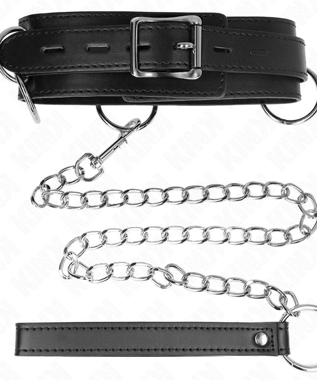 KINK - COLLANA SCHIAVITÙ 3 ANELLI CON CINTURINO 80 CM 53 X 5 CM
