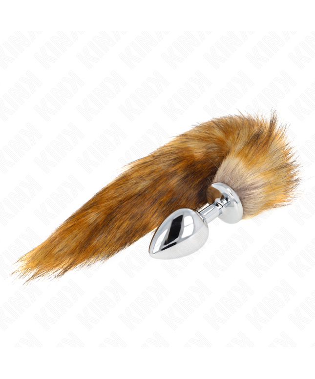 KINK - PLUG ANALE MISURA L 10 X 4 CM CON CODA SINTETICA 40 CM MARRONE