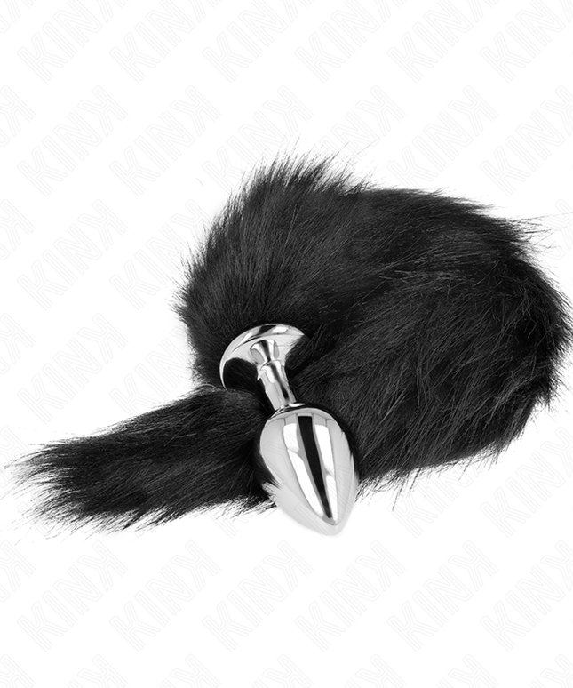 KINK - PLUG ANALE MISURA M 8 X 3,5 CM CON CODA SINTETICA 40 CM NERO