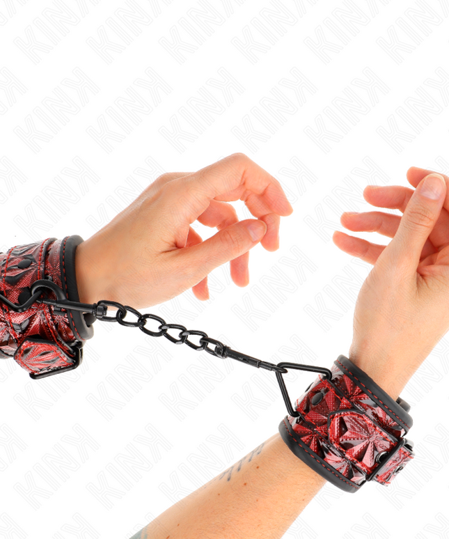 KINK - RESISTENZA DA POLSO CON MOTIVO A DIAMANTI ROSSO SCURO REGOLABILE 17-26 CM X 5,5 CM