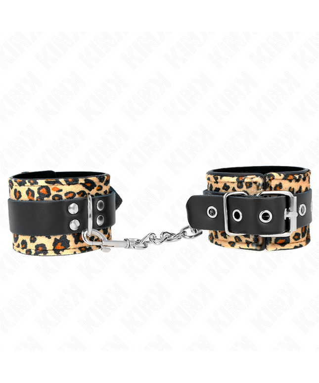 KINK - POGGIAPOLSO IN VERA PELLE LEOPARDATA REGOLABILE 18-29 CM X 5,5 CM