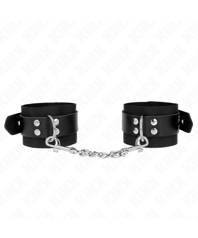 KINK - RESISTENZA DA POLSO IN NYLON NERO CON CINTURA IN PELLE NERA REGOLABILE 19-29 CM X 5,1 CM