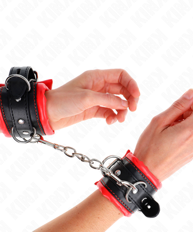 KINK - RESISTENZA DA POLSO PESANTE CON FODERA IN PELLICCIA ROSSA REGOLABILE 20-30 CM X 6 CM