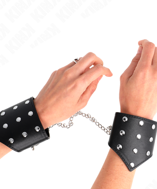 KINK - BRACCIALI STILE PUNTO NERO CON CATENA REGOLABILE 17-23 CM X 8,5 CM
