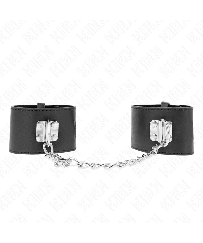 KINK - POLSO FISSO CON CATENA 30 CM E CHIUSURA LUCCHETTO NERO REGOLABILE 16-23 CM X 5,5 CM