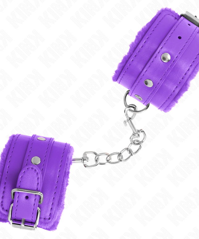 KINK - POGGIPOLSI PREMIUM IMBOTTITI IN PELLICCIA VIOLA CON CINTURA VIOLA REGOLABILE 17-29 CM X 6 CM