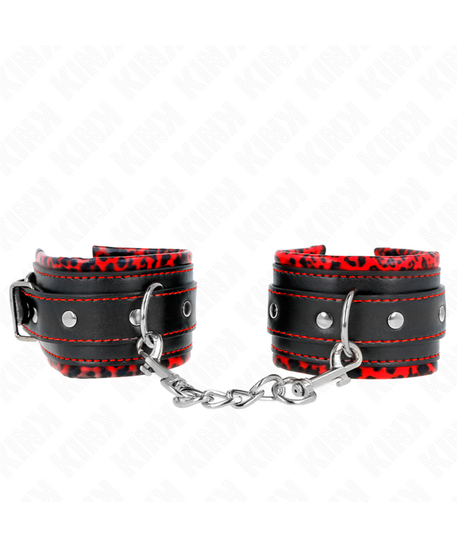 KINK - POGGIPOLSI IMBOTTITI IN PELLICCIA ROSSO/NERO REGOLABILE 17-29 CM X 6 CM