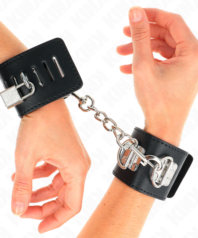 KINK - RESISTENZA DA POLSO MULTIPOSIZIONE CON CHIUSURA A LUCCHETTO NERA REGOLABILE 16-23 CM X 5,5 CM