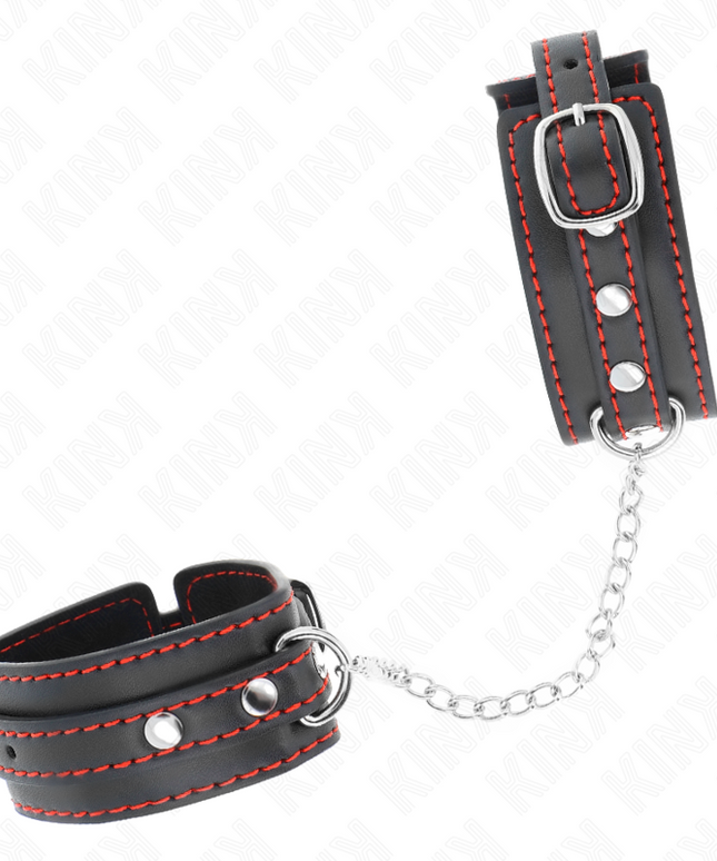 KINK - POTENZIALE DA POLSO PICCOLA NERA CON FODERA ROSSA REGOLABILE 14-24 CM X 3,5 CM