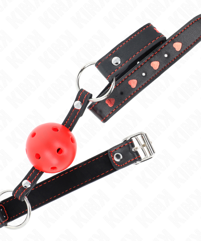 KINK - BALL GAG HOLLOW HARD ROSSO MODELLO 2 65 x 2,5 CM