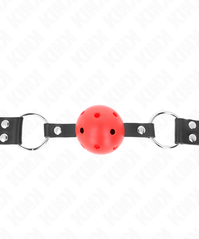 KINK - PALLA TRASPIRANTE BAVAGLIO 4 CM CON DOPPIO RIVETTO ROSSO 62,5 x 2,5 CM REGOLABILE 42-58 CM