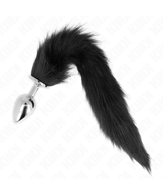 KINK - PLUG ANALE MISURA L 10 X 4 CM CON CODA SINTETICA 40 CM NERO
