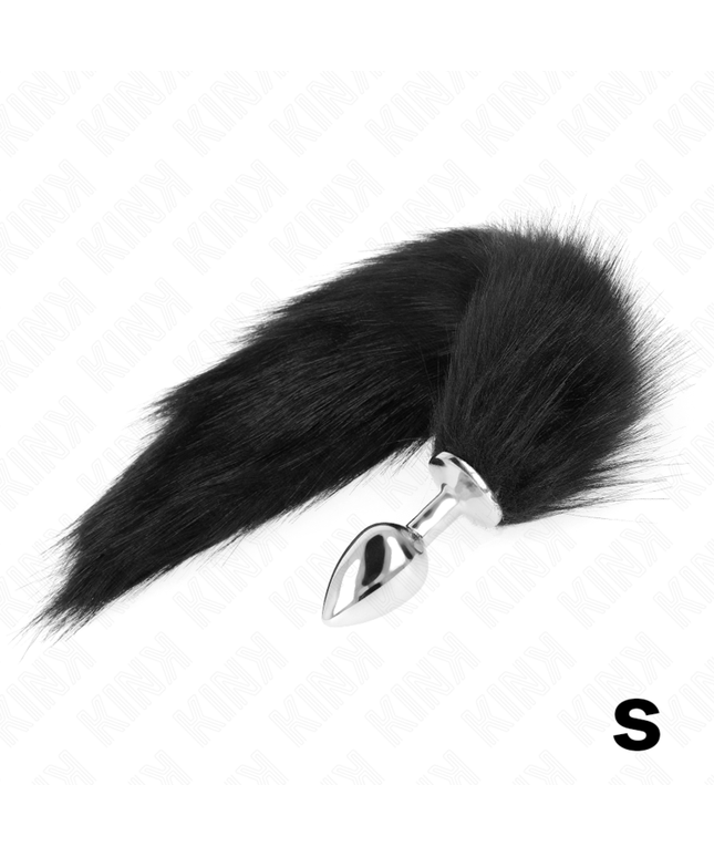 KINK - PLUG ANALE TAGLIA S 7 X 3 CM CON CODA SINTETICA 40 CM NERO