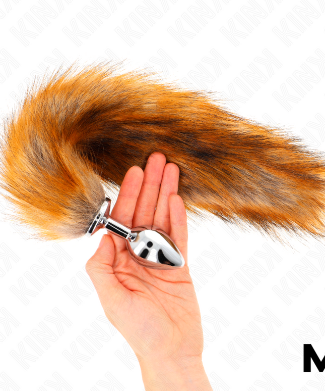 KINK - PLUG ANALE MISURA M 8 X 3,5 CM CON CODA SINTETICA 40 CM MARRONE