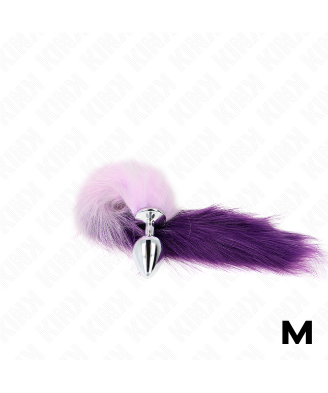 KINK - PLUG ANALE MISURA M 8 X 3,5 CM CON CODA SINTETICA 40 CM VIOLA