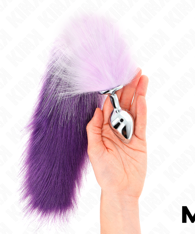KINK - PLUG ANALE MISURA M 8 X 3,5 CM CON CODA SINTETICA 40 CM VIOLA