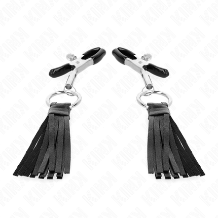 KINK - MORSETTI PER CAPEZZOLI IN SIMILPELLE CON NAPPINE 6 CM