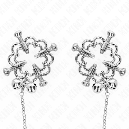 KINK - PINZE PER CAPEZZOLI A FIORE IN METALLO CON CATENA