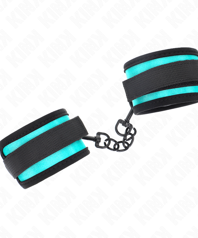 KINK - TENUTA DA POLSO IN NYLON CON GANCIO E LOOP NERO-BLU REGOLABILE 18-32 CM X 5 CM