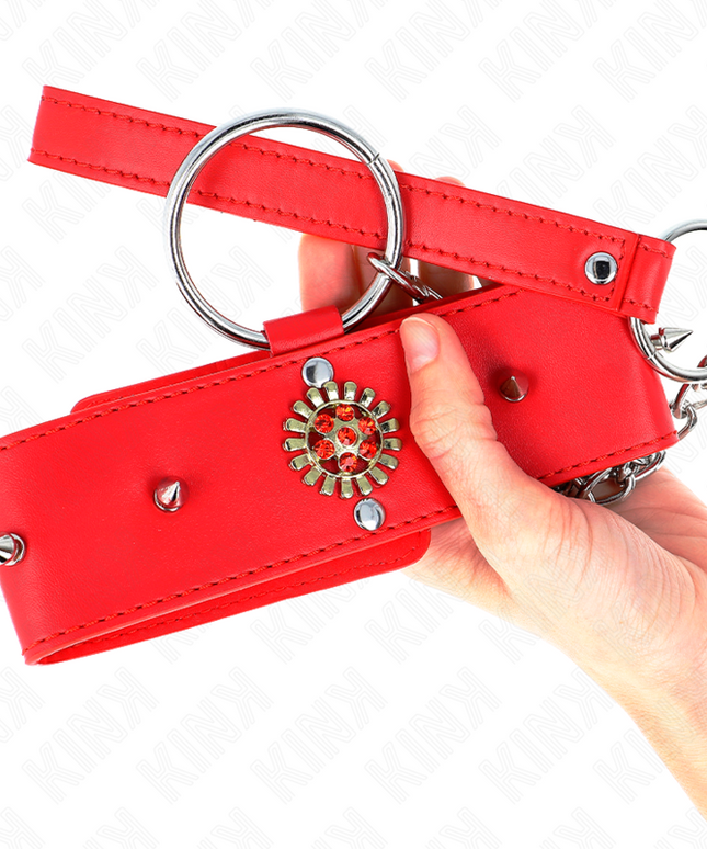 KINK - COLLANA DI DIAMANTI ROSSI CON CINTURA 65 CM REGOLABILE 35-51 CM X 7 CM