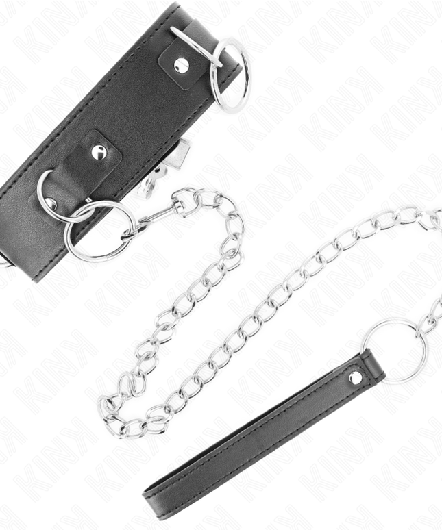 KINK - COLLANA CON GUINZAGLIO 65 CM 3 MODELLO ANELLI 2 REGOLABILE 36-43 CM X 5 CM