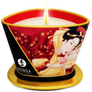 SHUNGA - MINI CARESS BY CANDELIGHT CANDELA DA MASSAGGIO FRAGOLE E CAVA 170 ML - Only Vibes