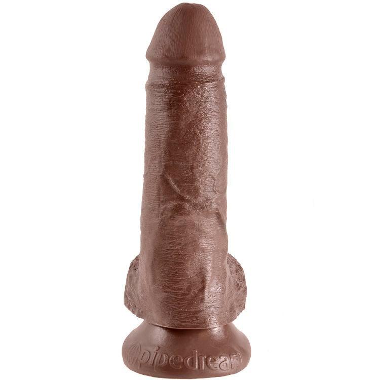 KING COCK - 7 DILDO MARRONE CON SFERE 17.8 CM - Only Vibes