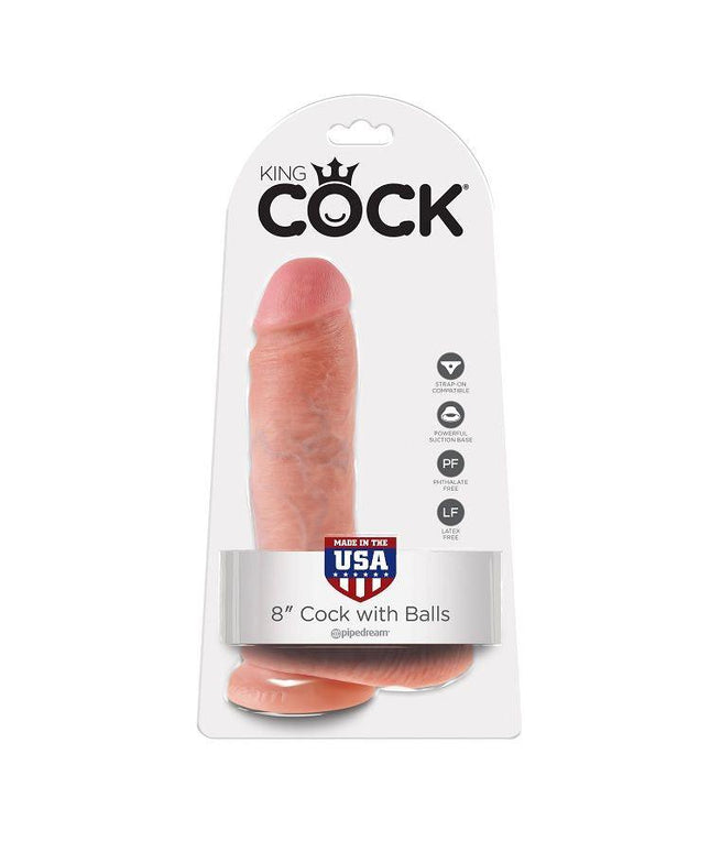 KING COCK - 8 DILDO FLESH CON SFERE 20.3 CM - Only Vibes