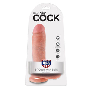 KING COCK - 8 DILDO FLESH CON SFERE 20.3 CM - Only Vibes