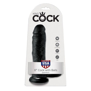 KING COCK - 8 DILDO NERO CON SFERE 20.3 CM - Only Vibes