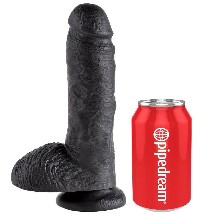 KING COCK - 8 DILDO NERO CON SFERE 20.3 CM - Only Vibes